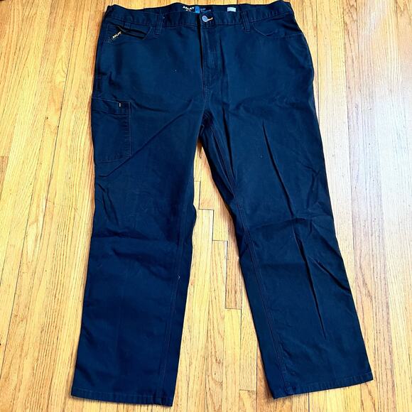 Ariat Rebar M7 Pants Mens 42 X30 Black DuraStretch Made Tough Straight Slim - Picture 1 of 12